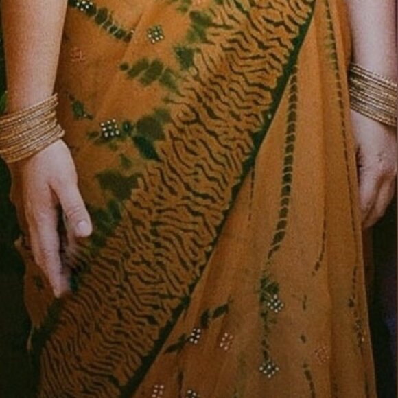 Antique Gold brass Glitter bangles Indian Party Jewelry Set - Picture 10 of 15